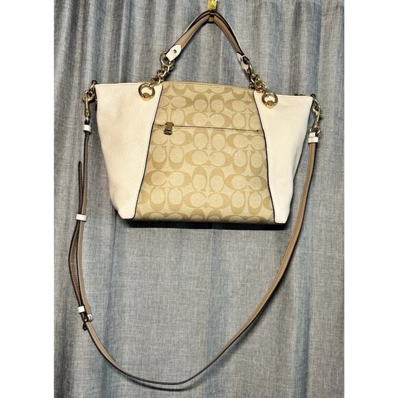 Coach Kacey Satchel Colorblock/Blocked Signature Canvas - Picture 11 of 16